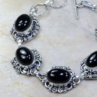 Bra 005b bracelet gothique onyx noir 28gr achat vente bijou argent 925