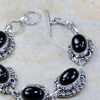 Bra 005a bracelet gothique onyx noir 28gr achat vente bijou argent 925