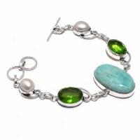 Bra 008d bracelet peridot amazonite perles 21gr 10x15mm achat vente bijou ethnique argent 925