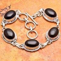 Bra 016a bracelet onyx noir 10x14mm 20gr argent 925