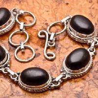 Bra 016b bracelet onyx noir 10x14mm 20gr argent 925