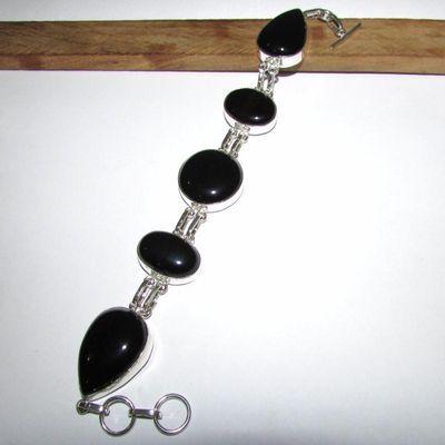 Bra 017b bracelet onyx noir 43gr 20x30mm achat vente bijou argent 925