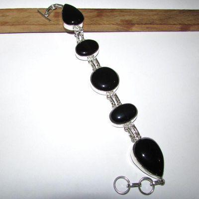 Bra 017a bracelet onyx noir 43gr 20x30mm achat vente bijou argent 925