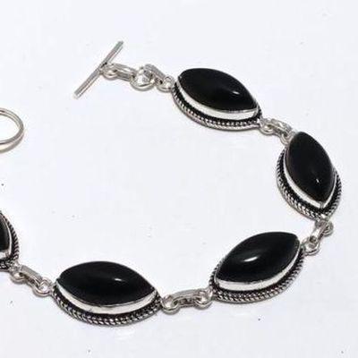 Bra 019a bracelet onyx noir 19gr 10x20mm achat vente bijou ethnique argent 925