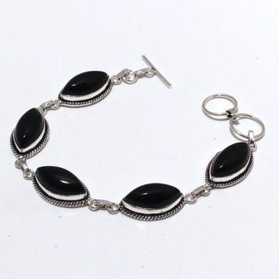 Bra 019a bracelet onyx noir 19gr 10x20mm achat vente bijou ethnique argent 925