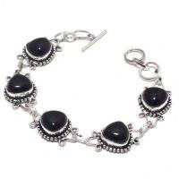 Bra 021b bracelet onyx noir 19gr 12x12mm achat vente bijou ethnique argent 925