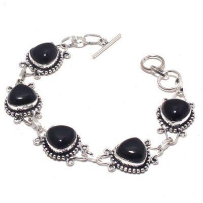 Bra 021a bracelet onyx noir 19gr 12x12mm achat vente bijou ethnique argent 925