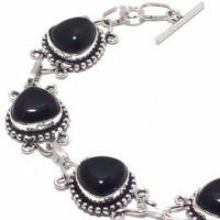 Bra 021c bracelet onyx noir 19gr 12x12mm achat vente bijou ethnique argent 925