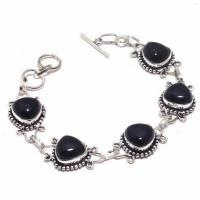 Bra 021d bracelet onyx noir 19gr 12x12mm achat vente bijou ethnique argent 925