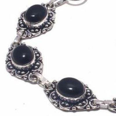 Bra 022b bracelet onyx noir 19gr 10x15mm achat vente bijou ethnique argent 925