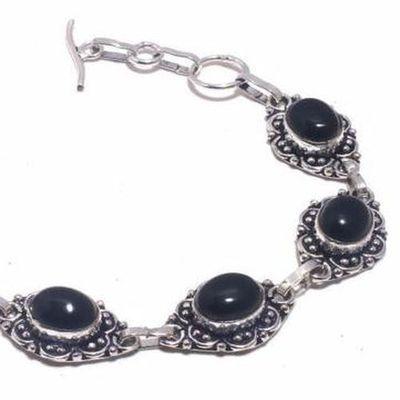 Bra 022b bracelet onyx noir 19gr 10x15mm achat vente bijou ethnique argent 925