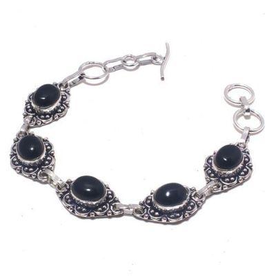 Bra 022c bracelet onyx noir 19gr 10x15mm achat vente bijou ethnique argent 925