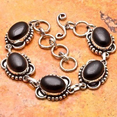 Bra 023d bracelet onyx 10x15mm 23gr noir argent 925