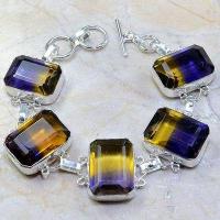 Bra 027c bracelet ametrine 15x20mm 42gr bijou argent 925