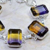 Bra 027d bracelet ametrine 15x20mm 42gr bijou argent 925