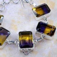 Bra 028a bracelet ametrine citrine amethyste bolivie 15x20mm 48gr bijou monture argent 925