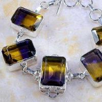 Bra 028c bracelet ametrine citrine amethyste bolivie 15x20mm 48gr bijou monture argent 925