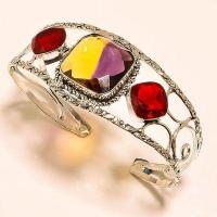 Bra 029b bracelet torque ametrine bolivie grenat achat vente bijou argent 925