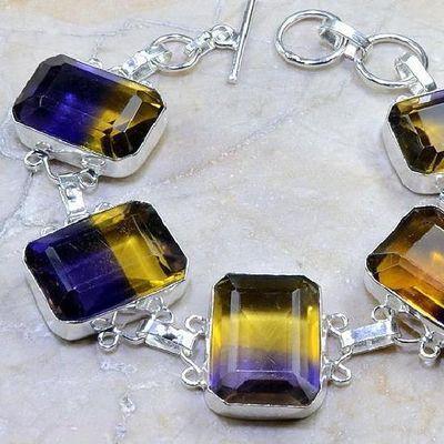 Bra 030a bracelet ametrine 15x20mm 37gr bijou argent 925