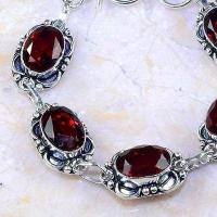 Bra 034a bracelet grenat garnet lithotherapie gemme argent 925 23gr 10x15mm bijou