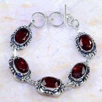 Bra 034b bracelet grenat garnet lithotherapie gemme argent 925 23gr 10x15mm bijou