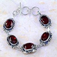 Bra 034c bracelet grenat garnet lithotherapie gemme argent 925 23gr 10x15mm bijou