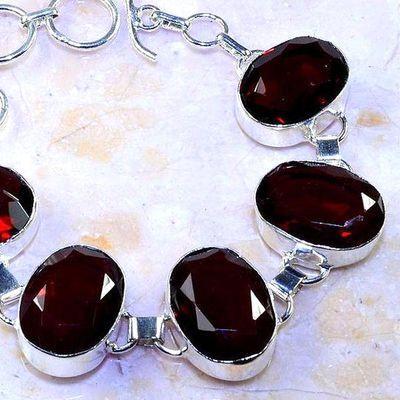 Bra 035a bracelet grenat garnet lithotherapie gemme argent 925 41gr 18x20mm bijou