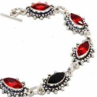 Bra 038a bracelet grenat 17gr marquises 6x12mm achat vente bijou ethnique argent 925