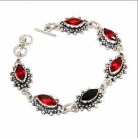 Bra 038c bracelet grenat 17gr marquises 6x12mm achat vente bijou ethnique argent 925