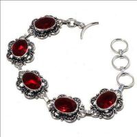 Bra 043d bracelet grenat 18gr 10x15mm achat vente bijou ethnique argent 925