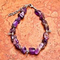 Bra 049a bracelet amethyste ethnique 10x15mm polies 24gr argent 925