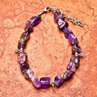 Bra 049c bracelet amethyste ethnique 10x15mm polies 24gr argent 925