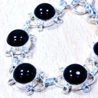 Bra 050b bracelet onyx noir 10mm 20gr argent 925