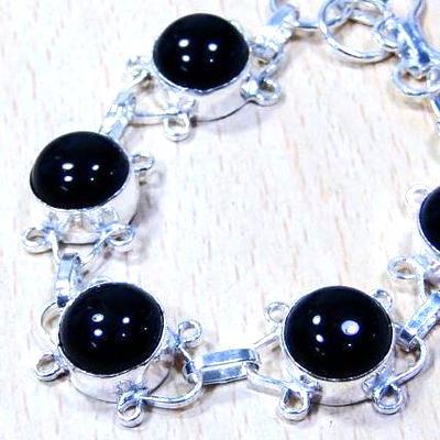 Bra 050b bracelet onyx noir 10mm 20gr argent 925