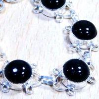 Bra 050c bracelet onyx noir 10mm 20gr argent 925