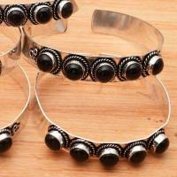 Bra 052d bracelet torque 22gr onyx noir 5x8mm gothique argent 925