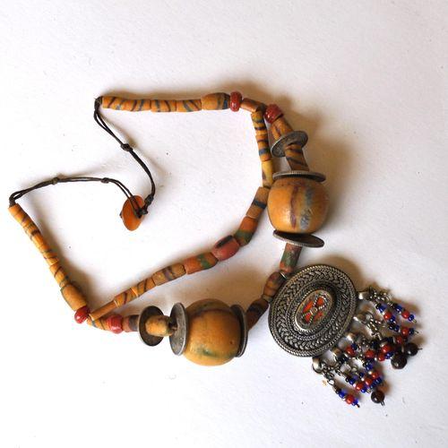 Bty 001 collier parure turkmen yemen 40cm 135gr perles 30mm argent ethnique 3 