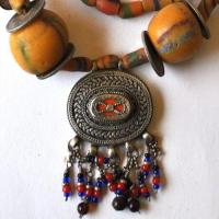 Bty 001 collier parure turkmen yemen 40cm 135gr perles 30mm argent ethnique 4 