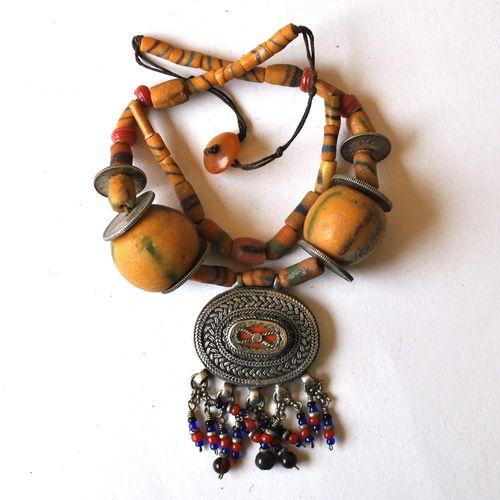 Bty 001 collier parure turkmen yemen 40cm 135gr perles 30mm argent ethnique 5 