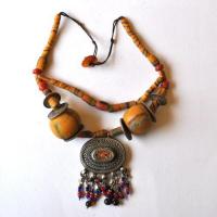 Bty 001 collier parure turkmen yemen 40cm 135gr perles 30mm argent ethnique 6 