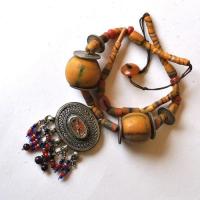 Bty 001 collier parure turkmen yemen 40cm 135gr perles 30mm argent ethnique 9 