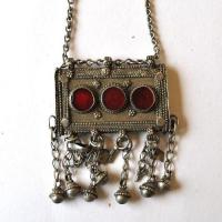 Bty 007 collier parure turkmen yemen 70cm 107gr pendants 80x50mm argent ethnique 6 