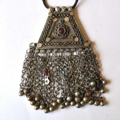 Bty 009 collier parure turkmen yemen 60 cm 118gr perles 150x80x60mm argent ethnique 1 