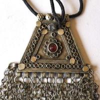 Bty 009 collier parure turkmen yemen 60 cm 118gr perles 150x80x60mm argent ethnique 2 