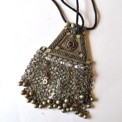 Bty 009 collier parure turkmen yemen 60 cm 118gr perles 150x80x60mm argent ethnique 5 