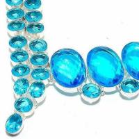 Col 004b collier parure topaze bleue suisse 78gr 20x25mm achat vente argent 925