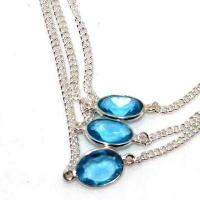 Col 005b collier sautoir topaze bleue suisse 17gr 10x12mm achat vente argent 925