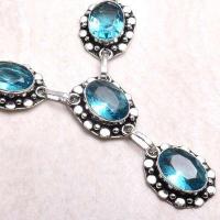 Col 006c collier sautoir topaze bleue suisse 26gr 10x15mm bijou ethnique achat vente argent 925