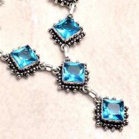 Col 008d collier sautoir topaze bleue suisse 25gr 10x10mm bijou ethnique achat vente argent 925