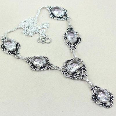 Col 009d collier parure sautoir topaze quartz blanche cristal bijou argent 925 vente achat